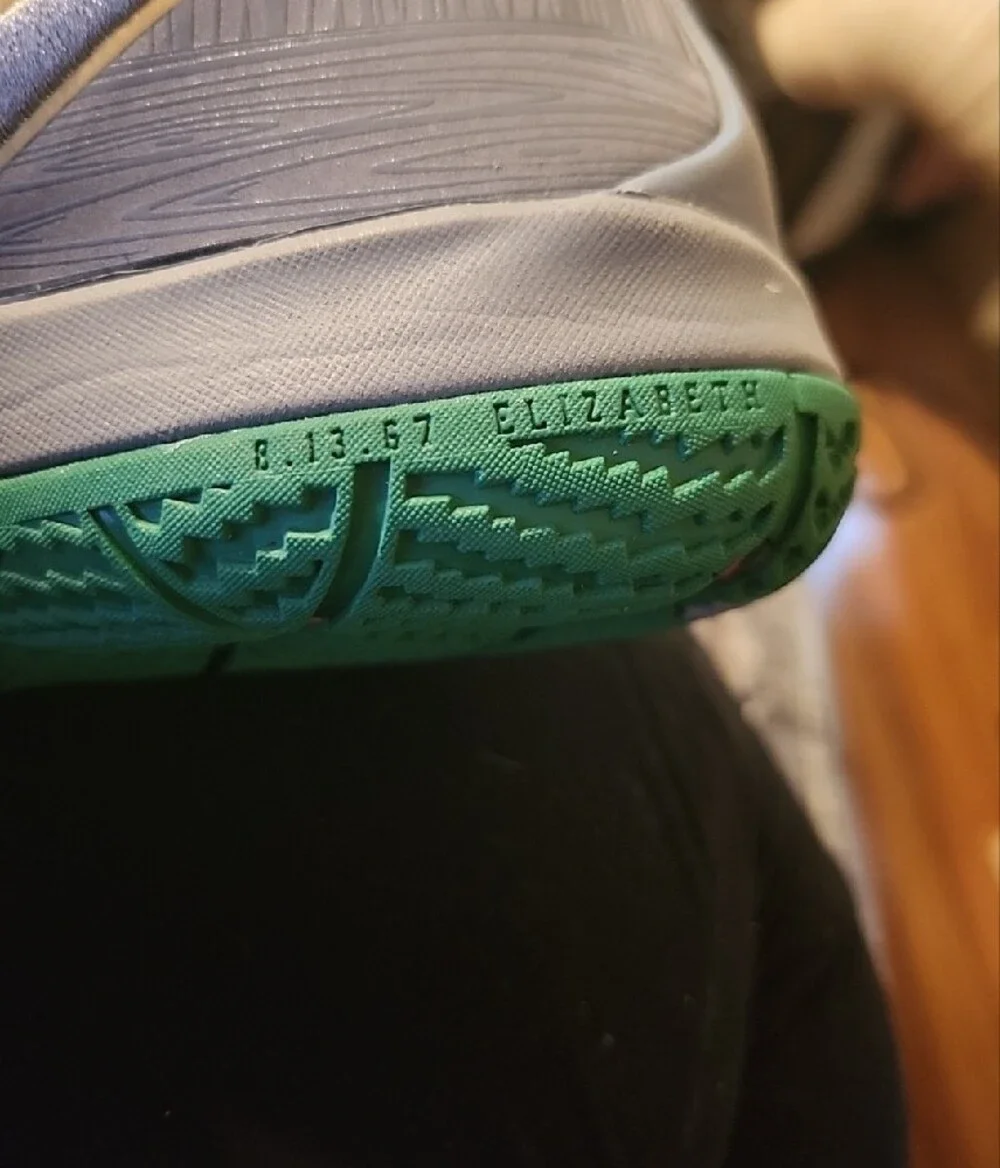 Nike Kids Kyrie 4 Gray Sneakers with Gold Logo Accents